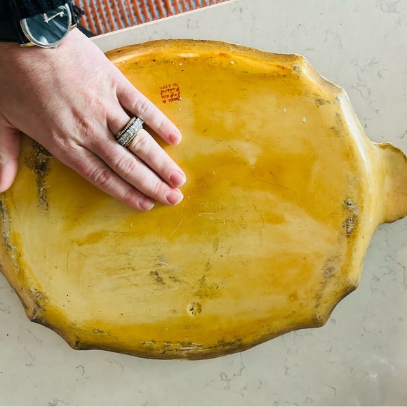 Vintage Florentine scalloped Edged Tray - large size made in Japan with handles - Picture 4 of 9